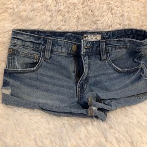 Rolled Hem Denim Shorts
